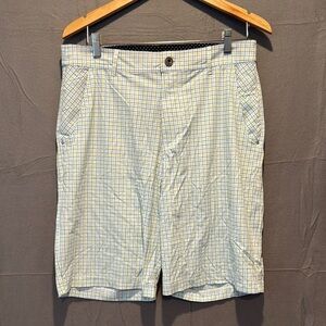 Lululemon Athletica Blue and Yellow Flat Front Shorts